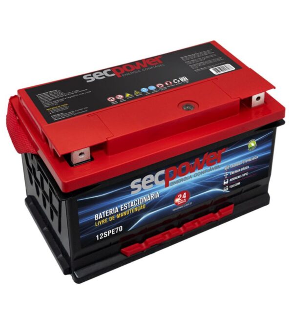 Bateria SecPower Chumbo-ácido Estacionária 12V 70Ah