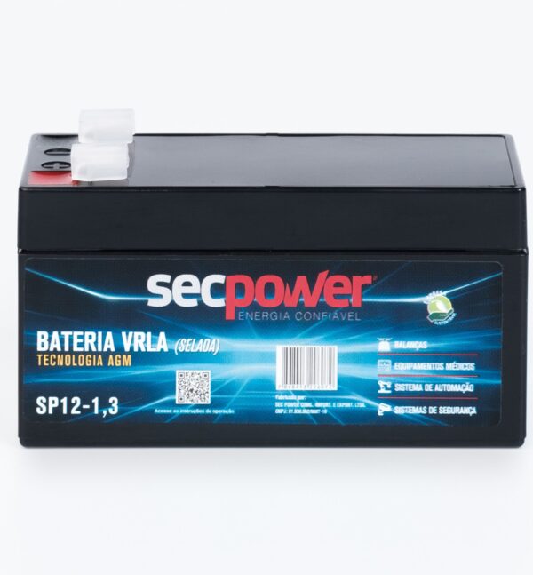 Bateria SecPower Chumbo-ácido VRLA AGM 12V 1,3Ah