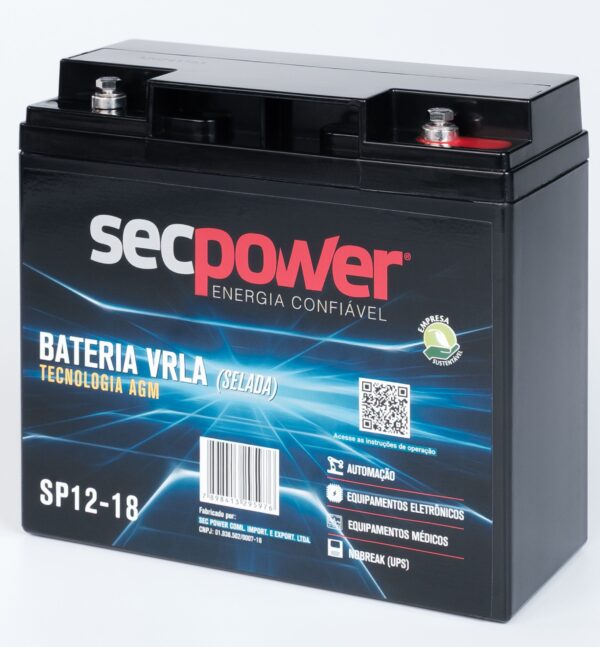 Bateria SecPower Chumbo-ácido VRLA AGM 12V 18Ah - Imagem 3
