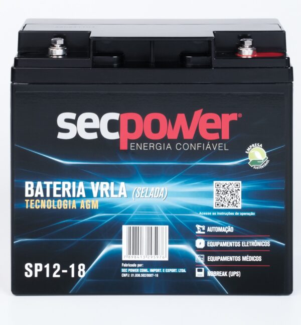 Bateria SecPower Chumbo-ácido VRLA AGM 12V 18Ah - Imagem 2