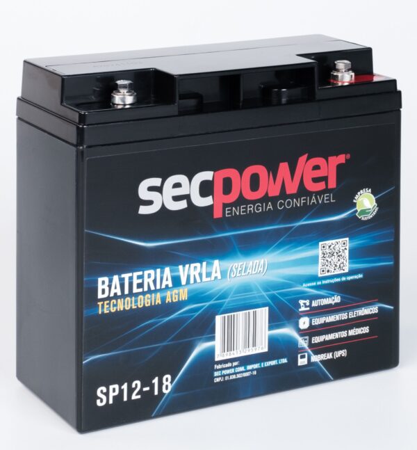 Bateria SecPower Chumbo-ácido VRLA AGM 12V 18Ah - Imagem 5