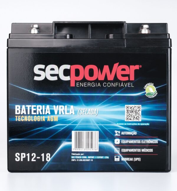 Bateria SecPower Chumbo-ácido VRLA AGM 12V 18Ah