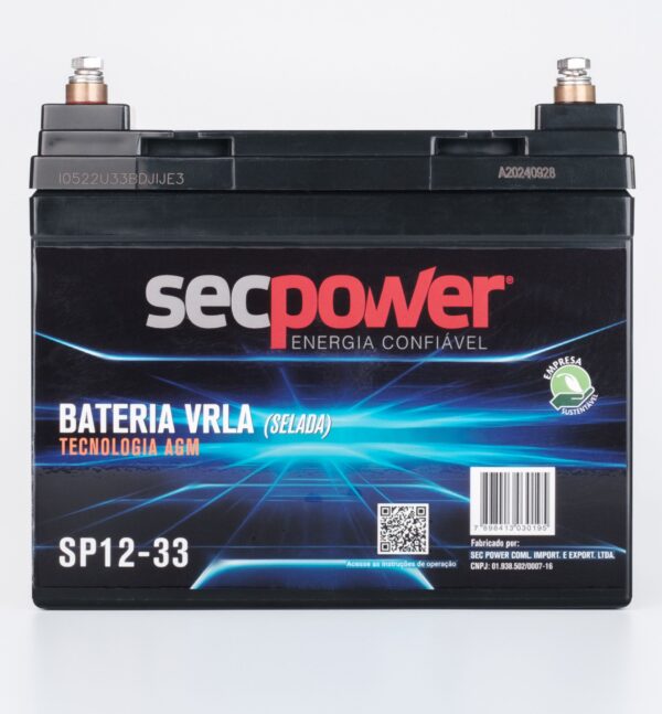 Bateria SecPower Chumbo-ácido VRLA AGM 12V 33Ah