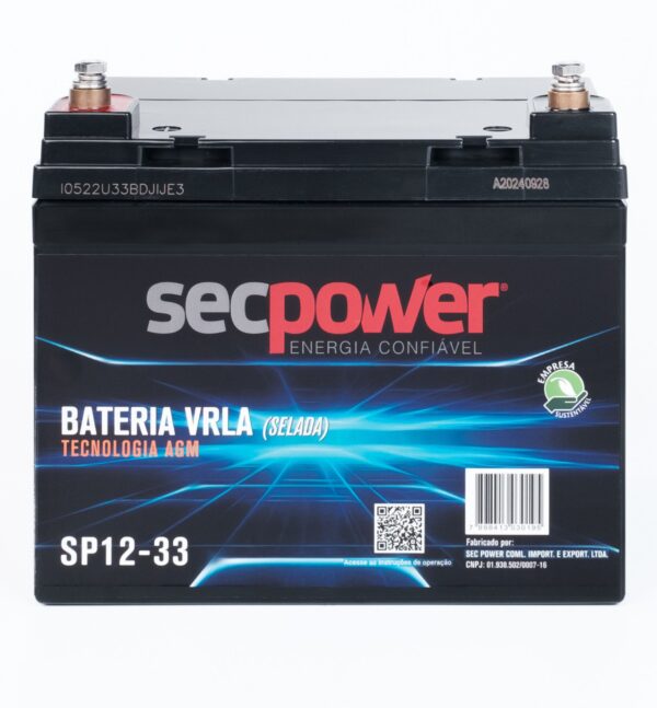 Bateria SecPower Chumbo-ácido VRLA AGM 12V 33Ah - Imagem 2