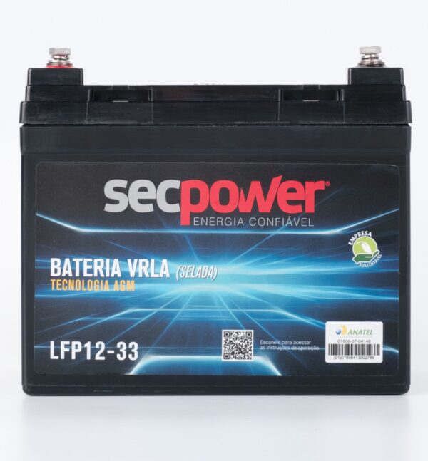 Bateria SecPower Chumbo-ácido VRLA AGM 12V 33Ah Homologada Anatel