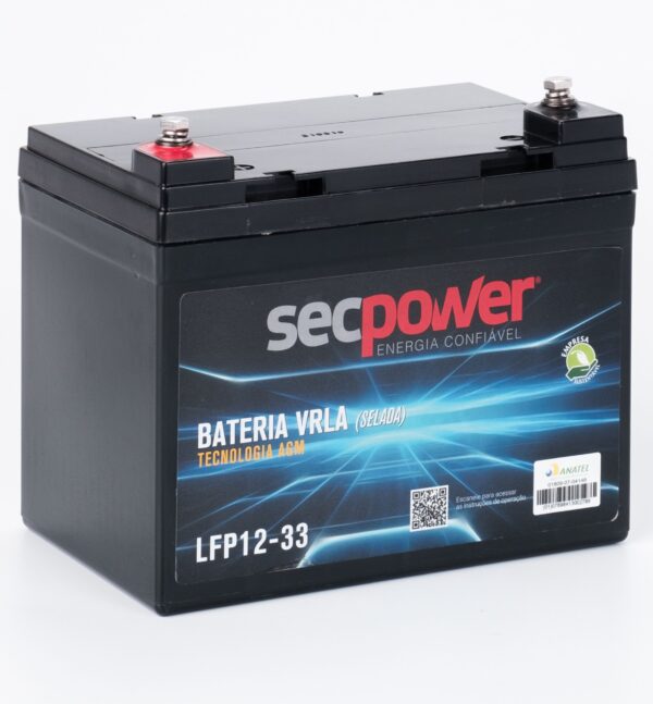Bateria SecPower Chumbo-ácido VRLA AGM 12V 33Ah Homologada Anatel - Imagem 4