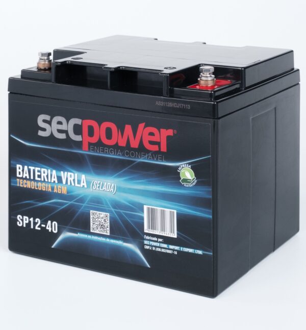Bateria SecPower Chumbo-ácido VRLA AGM 12V 40Ah - Imagem 3