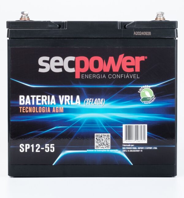 Bateria SecPower Chumbo-ácido VRLA AGM 12V 55Ah