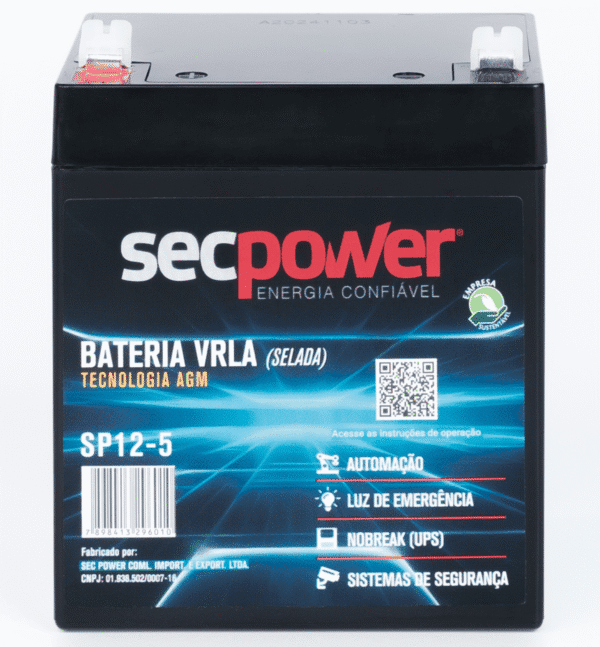 Bateria SecPower Chumbo-ácido VRLA AGM 12V 5Ah - Imagem 4
