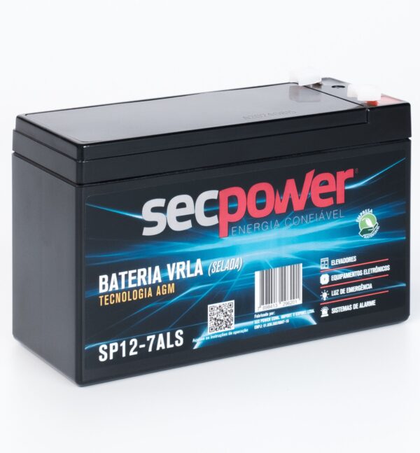 Bateria SecPower Chumbo-ácido VRLA AGM 12V 7ALS - Imagem 4