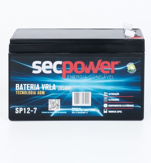 Bateria SecPower Chumbo-ácido VRLA AGM 12V 7Ah - Imagem 4