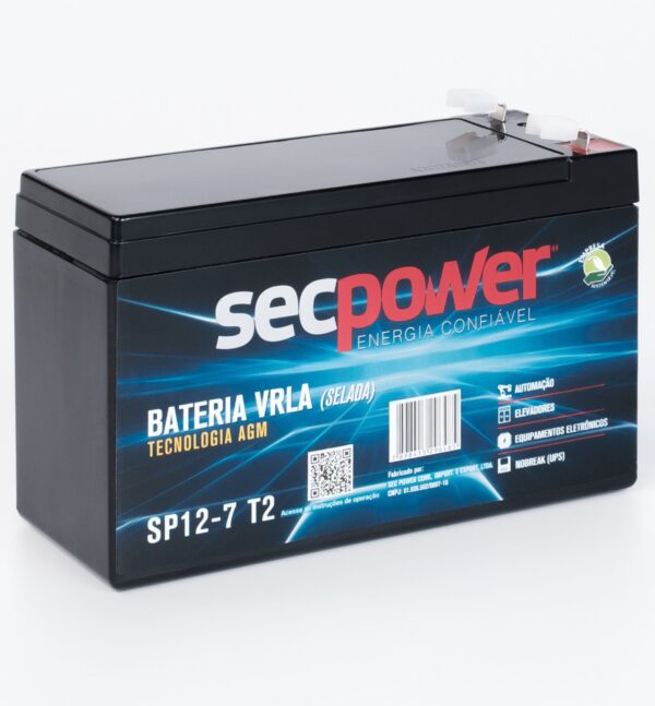 Bateria SecPower Chumbo-ácido VRLA AGM 12V 7Ah T2 - Imagem 4
