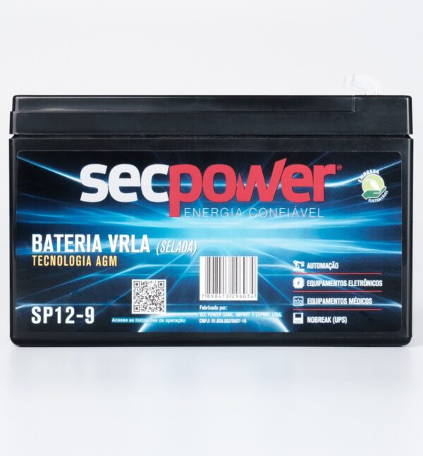 Bateria SecPower Chumbo-ácido VRLA AGM 12V 9Ah