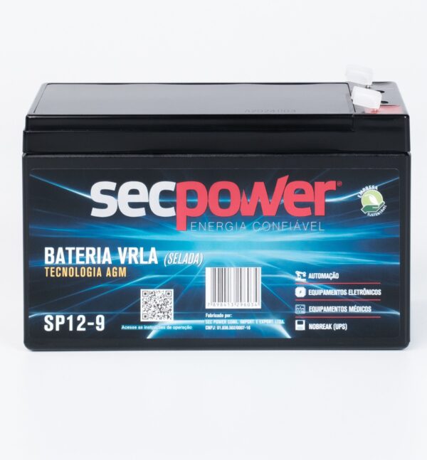 Bateria SecPower Chumbo-ácido VRLA AGM 12V 9Ah - Imagem 3