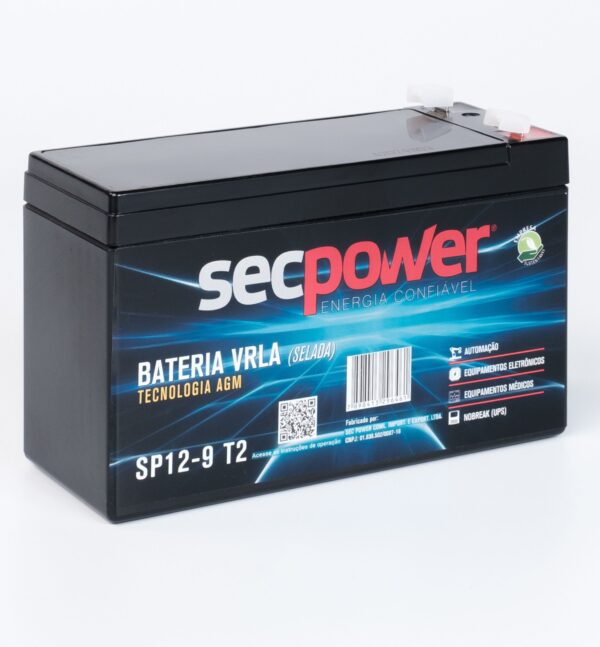 Bateria SecPower Chumbo-ácido VRLA AGM 12V 9Ah T2 - Imagem 4
