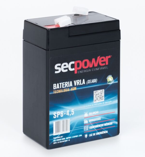 Bateria SecPower Chumbo-ácido VRLA AGM 6V 4,5Ah - Imagem 4