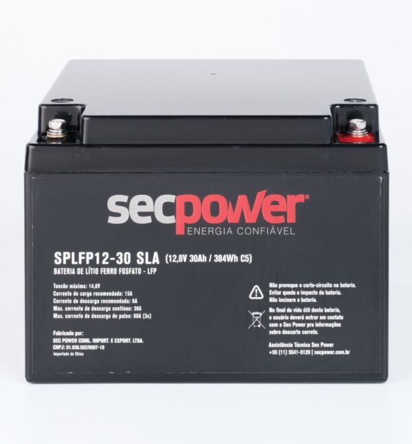 Bateria SecPower LiFePO4 SLA 12V 30Ah - Image 2