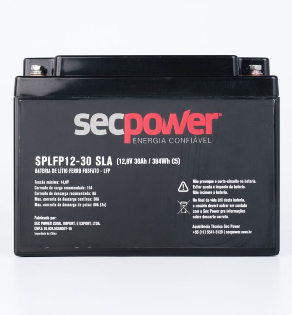 Bateria SecPower LiFePO4 SLA 12V 30Ah